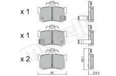 Sada brzdových destiček, kotoučová brzda METELLI 22-0691-1