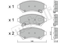 Sada brzdových destiček, kotoučová brzda METELLI 22-0696-0