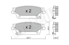 Sada brzdových destiček, kotoučová brzda METELLI 22-0701-0