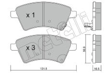 Sada brzdových destiček, kotoučová brzda METELLI 22-0702-0