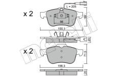 Sada brzdových platničiek kotúčovej brzdy METELLI 22-0703-0