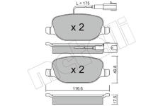 Sada brzdových destiček, kotoučová brzda METELLI 22-0704-1