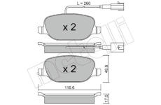 Sada brzdových destiček, kotoučová brzda METELLI 22-0704-2