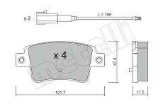 Sada brzdových destiček, kotoučová brzda METELLI 22-0705-1