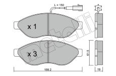 Sada brzdových destiček, kotoučová brzda METELLI 22-0708-0