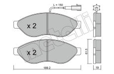 Sada brzdových destiček, kotoučová brzda METELLI 22-0708-1