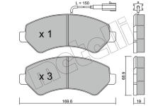 Sada brzdových destiček, kotoučová brzda METELLI 22-0709-0