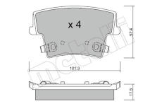 Sada brzdových destiček, kotoučová brzda METELLI 22-0718-0