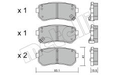 Sada brzdových destiček, kotoučová brzda METELLI 22-0725-0