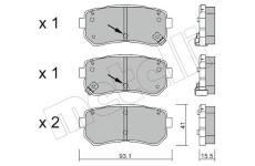 Sada brzdových destiček, kotoučová brzda METELLI 22-0725-1