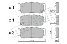 Sada brzdových destiček, kotoučová brzda METELLI 22-0727-0