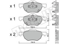 Sada brzdových destiček, kotoučová brzda METELLI 22-0730-0