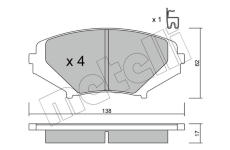 Sada brzdových destiček, kotoučová brzda METELLI 22-0732-0