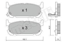 Sada brzdových destiček, kotoučová brzda METELLI 22-0734-0