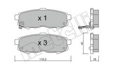 Sada brzdových destiček, kotoučová brzda METELLI 22-0735-0