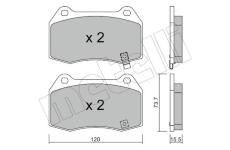 Sada brzdových destiček, kotoučová brzda METELLI 22-0738-0