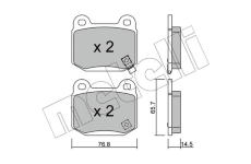 Sada brzdových platničiek kotúčovej brzdy METELLI 22-0739-0