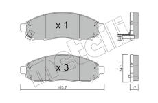 Sada brzdových destiček, kotoučová brzda METELLI 22-0743-0