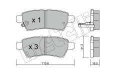 Sada brzdových destiček, kotoučová brzda METELLI 22-0744-0