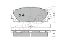 Sada brzdových platničiek kotúčovej brzdy METELLI 22-0745-0