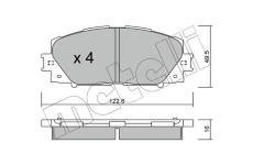 Sada brzdových platničiek kotúčovej brzdy METELLI 22-0745-1