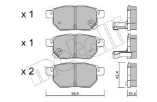 Sada brzdových destiček, kotoučová brzda METELLI 22-0746-0