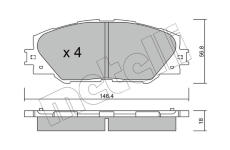 Sada brzdových destiček, kotoučová brzda METELLI 22-0748-0