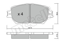 Sada brzdových destiček, kotoučová brzda METELLI 22-0751-0