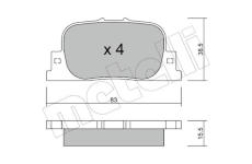 Sada brzdových destiček, kotoučová brzda METELLI 22-0752-0