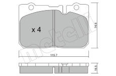 Sada brzdových destiček, kotoučová brzda METELLI 22-0757-0
