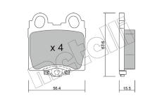 Sada brzdových destiček, kotoučová brzda METELLI 22-0758-0