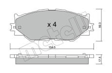 Sada brzdových destiček, kotoučová brzda METELLI 22-0760-0