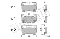 Sada brzdových destiček, kotoučová brzda METELLI 22-0761-0