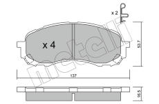 Sada brzdových destiček, kotoučová brzda METELLI 22-0762-0