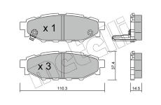 Sada brzdových destiček, kotoučová brzda METELLI 22-0764-0