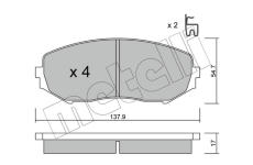 Sada brzdových destiček, kotoučová brzda METELLI 22-0766-0