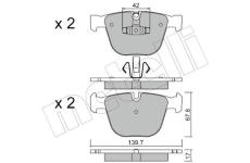 Sada brzdových destiček, kotoučová brzda METELLI 22-0773-6