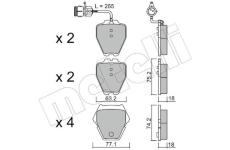 Sada brzdových destiček, kotoučová brzda METELLI 22-0774-0
