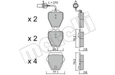 Sada brzdových destiček, kotoučová brzda METELLI 22-0774-1