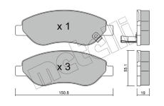 Sada brzdových destiček, kotoučová brzda METELLI 22-0777-0