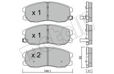 Sada brzdových destiček, kotoučová brzda METELLI 22-0778-0