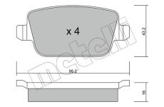 Sada brzdových destiček, kotoučová brzda METELLI 22-0780-0