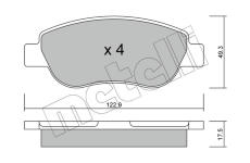 Sada brzdových destiček, kotoučová brzda METELLI 22-0781-0