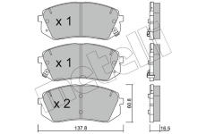 Sada brzdových destiček, kotoučová brzda METELLI 22-0783-0