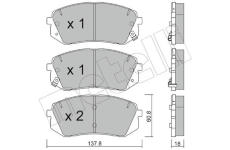 Sada brzdových destiček, kotoučová brzda METELLI 22-0783-1