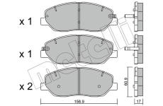 Sada brzdových destiček, kotoučová brzda METELLI 22-0787-0