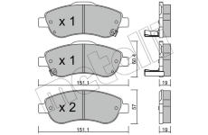 Sada brzdových destiček, kotoučová brzda METELLI 22-0789-0