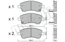 Sada brzdových destiček, kotoučová brzda METELLI 22-0795-0