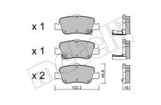 Sada brzdových destiček, kotoučová brzda METELLI 22-0796-0