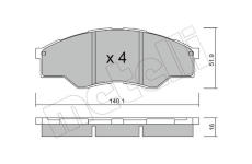 Sada brzdových destiček, kotoučová brzda METELLI 22-0797-0